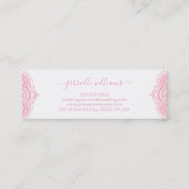 Roze  lijst op witte achtergrond 2 mini visitekaartje (Achterkant)