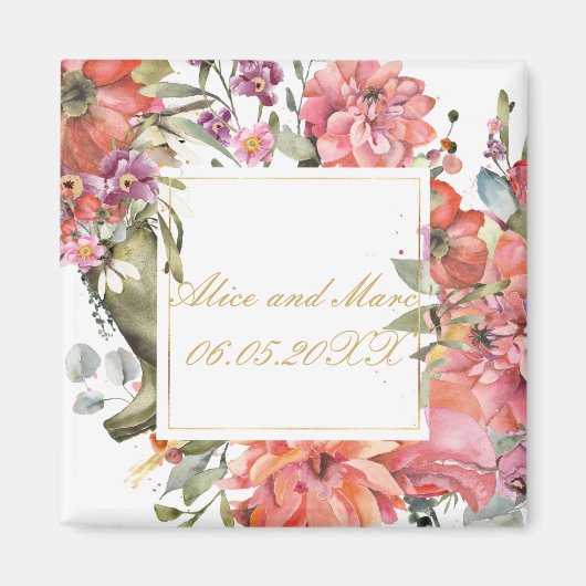 Roze lijst PERSONALIZE Magneet (Voorkant)