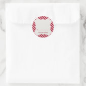 Roze lijst rode strepen kerstcadeau label (Tas)