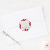 Roze lijst rode strepen kerstcadeau label (Envelop)