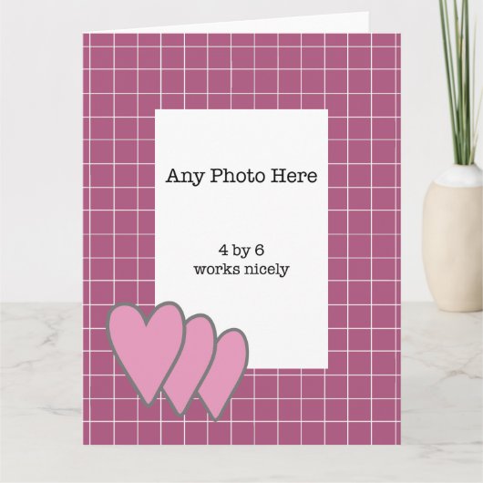 Roze Lijst rond je foto Kaart (Voorkant)