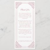  Roze  Lijst Trouwmenu + Dank u Menu (Achterkant)