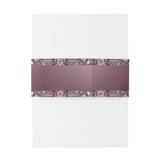 Roze Lijst van Floral Uitnodigingen Wikkel (Achterkant Voorbeeld)