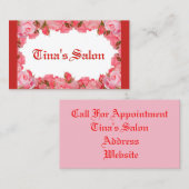 Roze Lijst van Floral Visitekaartje (Voorkant / Achterkant)