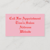 Roze Lijst van Floral Visitekaartje (Achterkant)