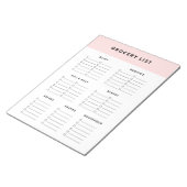 Roze lijst van kernen notitieblok (Schuin)