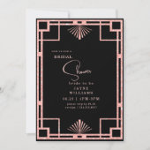 Roze Lijst zwart Vrijgezellenfeest met Glitter Art Kaart (Voorkant)