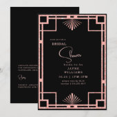 Roze Lijst zwart Vrijgezellenfeest met Glitter Art Kaart (Voorkant / Achterkant)