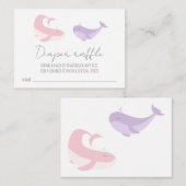 Roze Lila Baby shower walvis Informatiekaartje (Voorkant / Achterkant)
