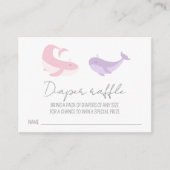 Roze Lila Baby shower walvis Informatiekaartje (Voorkant)