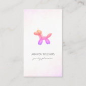 Roze Lila Ballon Animal Party Event Planner Visitekaartje (Voorkant)
