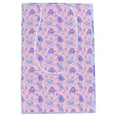 Roze, Lila, Blauw en Paarse Dinosaurus Gift Bag Medium Cadeauzakje (Voorkant)