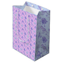 Roze, Lila, Blauw en Paarse Dinosaurus Gift Bag
