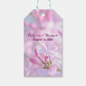 Roze lila bloemen cadeaulabel (Voorkant)