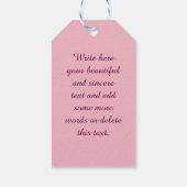 Roze lila bloemen cadeaulabel (Achterkant)