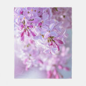 Roze lila bloemen fleece deken (Voorkant)