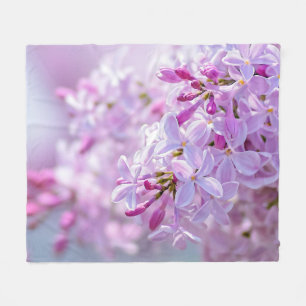 Roze lila bloemen fleece deken