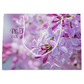 Roze lila bloemen groot cadeauzakje (Voorkant)