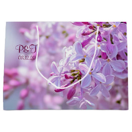 Roze lila bloemen groot cadeauzakje