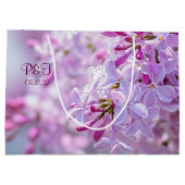 Roze lila bloemen groot cadeauzakje (Achterkant)