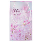 Roze lila bloemen klein cadeauzakje (Achterkant)