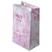 Roze lila bloemen klein cadeauzakje (Achterkant Gekanteld)