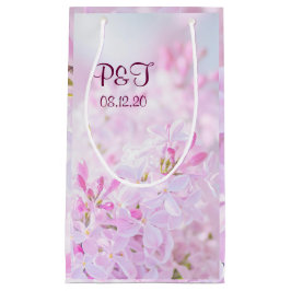 Roze lila bloemen klein cadeauzakje