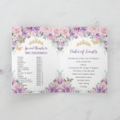 Roze Lila Bloemen Quinceañera Orde der Gebeurtenis Programma (Binnen)
