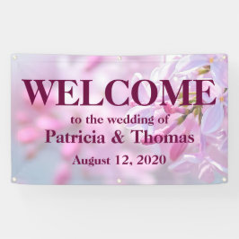 Roze lila bloemen spandoek