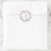 Roze, lila, botanisch, gepersonaliseerd ronde sticker (Tas)