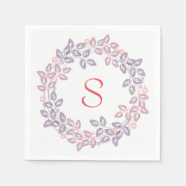 Roze, lila, botanisch, gepersonaliseerd servet