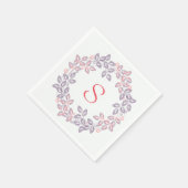 Roze, lila, botanisch, gepersonaliseerd servet (Hoek)