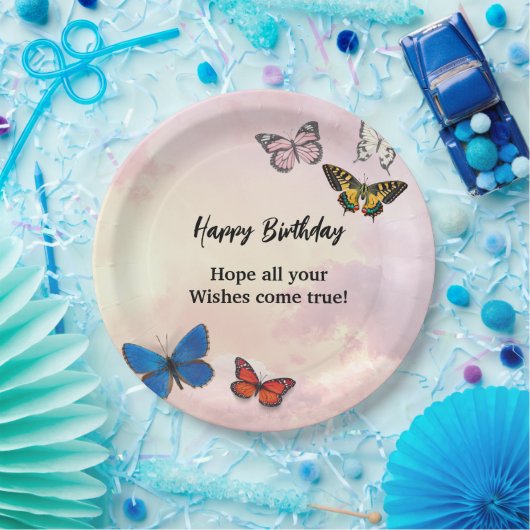 Roze Lila droog Bord van rondvliegend vlinderpapie (Feest)