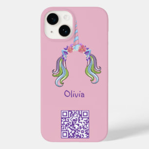 Roze & Lila Eenhoorn Foto & Naam Case-Mate iPhone 14 Hoesje