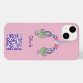 Roze & Lila Eenhoorn Foto & Naam  Case-Mate iPhone Case (Achterkant (horizontaal))