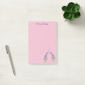 Roze & Lila Eenhoorn Foto & Naam Post-it® Notes (Kantoor)