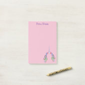 Roze & Lila Eenhoorn Foto & Naam Post-it® Notes (Op bureau)