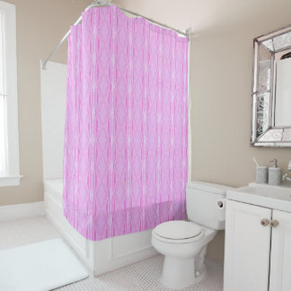 Roze Lila en Magenta Diamond Geometrisch Patroon Douchegordijn