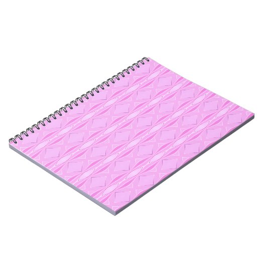 Roze Lila en Magenta Diamond Geometrisch Patroon Notitieboek (Linkerzijde)