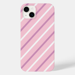 Roze, Lila en witte diagonale strepen Case-Mate iPhone 14 Plus Hoesje