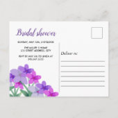 Roze lila floraal Vrijgezellenfeest Uitnodiging Briefkaart (Achterkant)