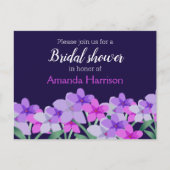 Roze lila floraal Vrijgezellenfeest Uitnodiging Briefkaart (Voorkant)