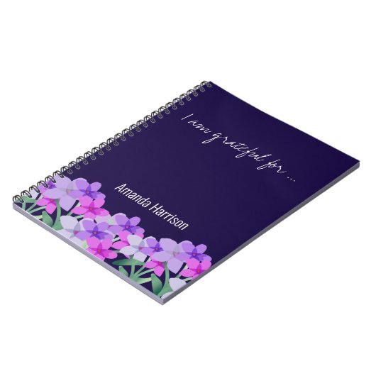 Roze lila florale Gratitude Journal Persoonlijk Notitieboek (Linkerzijde)