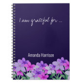 Roze lila florale Gratitude Journal Persoonlijk Notitieboek (Voorkant)