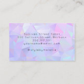 Roze Lila geometrisch kristal Visitekaartje (Achterkant)