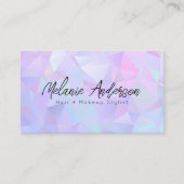 Roze Lila geometrisch kristal Visitekaartje (Voorkant)