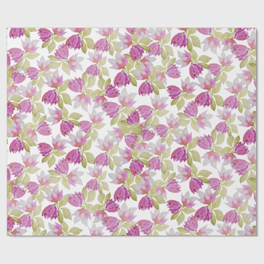 Roze Lila Magnolia Flower Waterverf Art Cadeaupapier (Vlak)