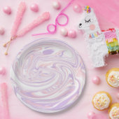 Roze Lila modern Abstract vloeibaar marmer ontwerp Papieren Bordje (Feest)