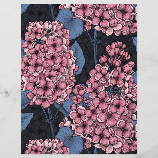 Roze lila op donkerblauw (Voorkant)
