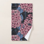 Roze lila op donkerblauw bad handdoek (Handdoek)